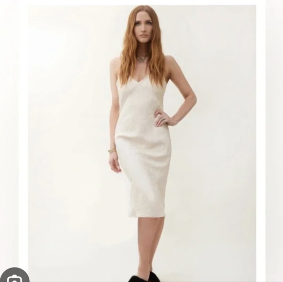 Smash +Tess Disco Slip Dress Medium Cool Cream NWT - Picture 4 of 5